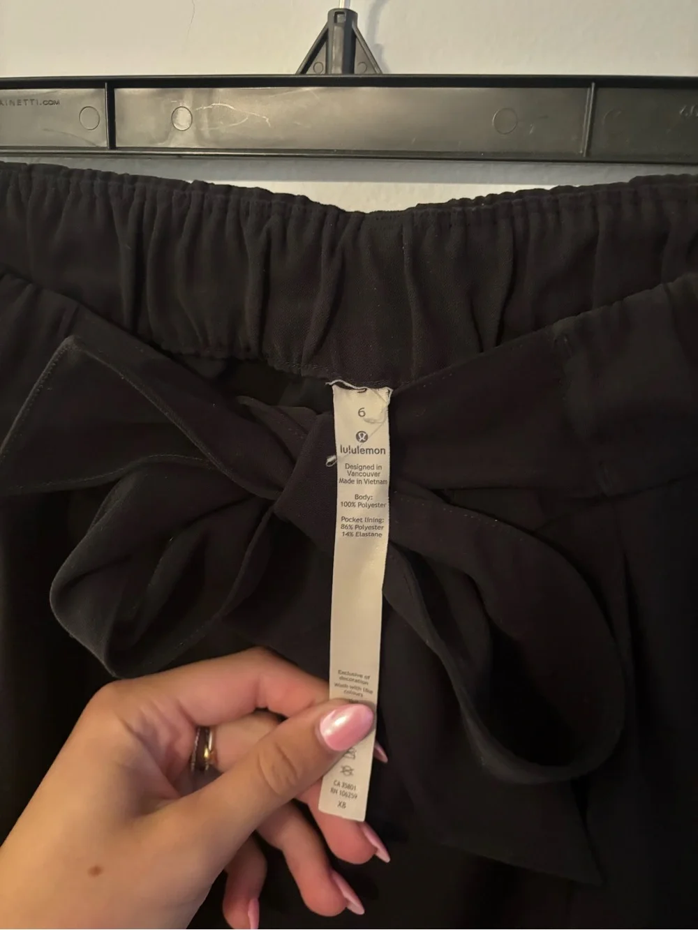 lululemon athletica Black High-Waist Tie-Waist Wide-Leg Pants